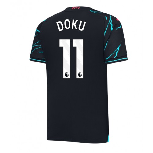 Fotbalové Dres Manchester City Jeremy Doku #11 Alternativní 2023-24 Krátký Rukáv